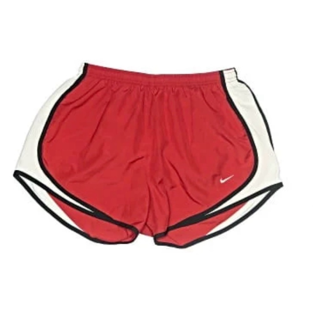 Nike Women's Red and White Athletic Shorts
